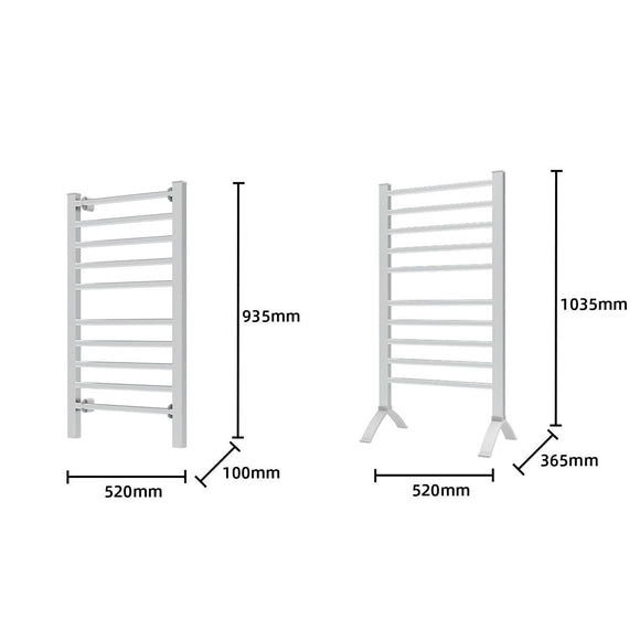 Pronti Heated Towel Rack Electric Bathroom Towel Rails Warmer Ev - 160 - Silver - RnR Galore
