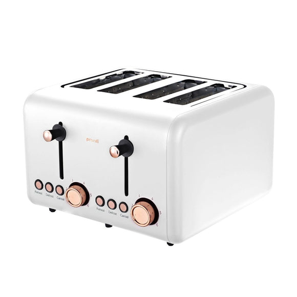 Pronti Rose Trim Collection Toaster & Kettle Bundle - White - RnR Galore