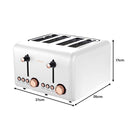 Pronti Toaster, Kettle & Coffee Machine Breakfast Set - White - RnR Galore