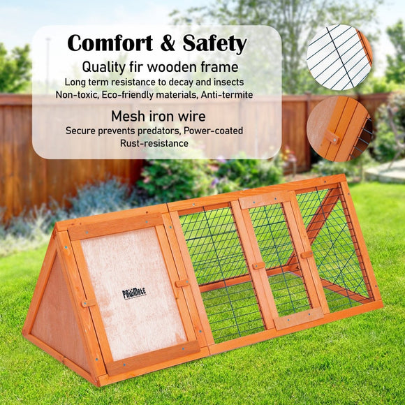 Rabbit Hutch Chicken Coop 118 x 50 x 45cm Triangle Cage Run Ester - RnR Galore