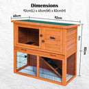 Rabbit Hutch Chicken Coop 92 x 45 x 82cm 2 Storey Cage Run Aria - RnR Galore