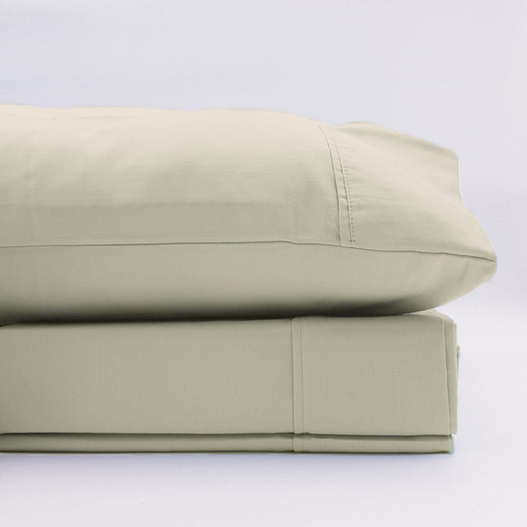 Renee Taylor 1500 Thread Count Pure Soft Cotton Blend Flat & Fitted Sheet Set Ivory King - RnR Galore