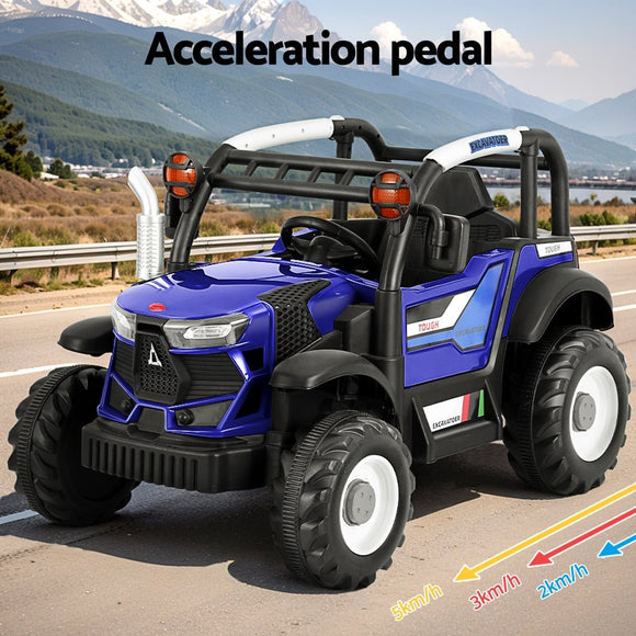Rigo Kids Electric Ride On Car Off Road Jeep Remote 12V Blue - RnR Galore