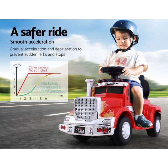 Rigo Kids Electric Ride On Car Truck Motorcycle Motorbike Toy Cars 6V Red - RnR Galore