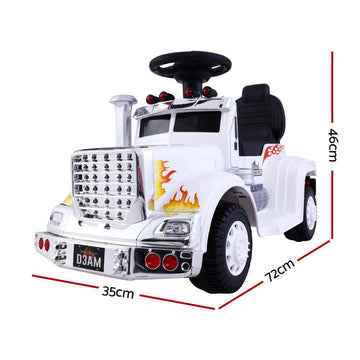 Rigo Kids Electric Ride On Car Truck Motorcycle Motorbike Toy Cars 6V White - RnR Galore