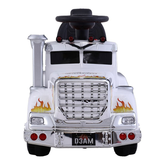 Rigo Kids Electric Ride On Car Truck Motorcycle Motorbike Toy Cars 6V White - RnR Galore