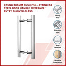 Round 300mm Stainless Steel Push Pull Door Handle for Wood Glass - RnR Galore