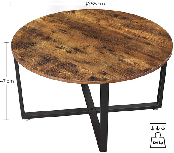 Round Coffee Table Rustic Brown and Black - RnR Galore