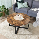 Round Coffee Table Rustic Brown and Black - RnR Galore