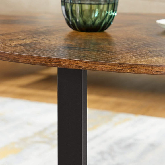 Round Coffee Table Rustic Brown and Black - RnR Galore