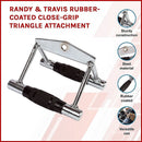 Rubber - Coated Close Grip Triangle Attachment for Lat Pulldown - RnR Galore