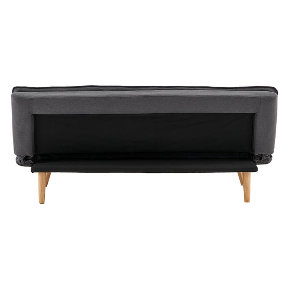 Sarantino 3 Seater Linen Sofa Bed Couch Lounge Futon - Dark Grey - RnR Galore