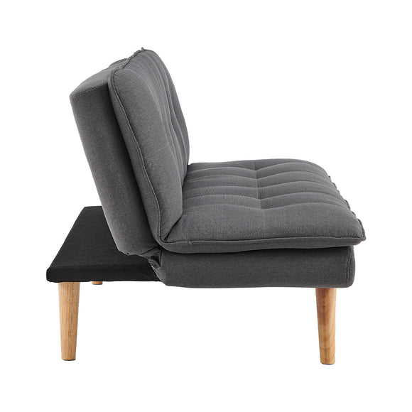 Sarantino 3 Seater Linen Sofa Bed Couch Lounge Futon - Dark Grey - RnR Galore
