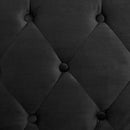 Sarantino Faux Velvet Tufted Sofa Bed Couch Futon - Black - RnR Galore