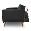 Sarantino Faux Velvet Tufted Sofa Bed Couch Futon - Black - RnR Galore