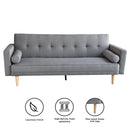 Sarantino Madison Sofa Bed Lounge Couch Futon Furniture Home Light Grey Linen Suite - RnR Galore