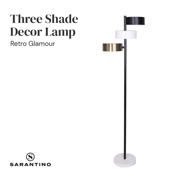 Sarantino Metal Floor Lamp with 3 Swirl Shades - RnR Galore
