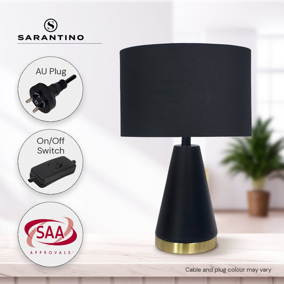 Sarantino Metal Table Lamp in Black and Gold - RnR Galore