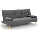 Sarantino Rochester Linen Fabric Sofa Bed Lounge Couch Futon Furniture Suite - Dark Grey - RnR Galore