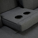 Sarantino Rochester Linen Fabric Sofa Bed Lounge Couch Futon Furniture Suite - Dark Grey - RnR Galore