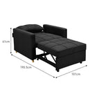 Sarantino Suri 3 - in - 1 Convertible Lounge Chair Bed - Black - RnR Galore