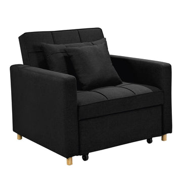 Sarantino Suri 3 - in - 1 Convertible Lounge Chair Bed - Black - RnR Galore
