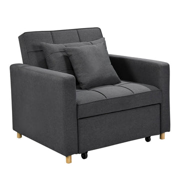 Sarantino Suri 3 - in - 1 Convertible Lounge Chair Bed - Dark Grey - RnR Galore