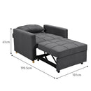 Sarantino Suri 3 - in - 1 Convertible Lounge Chair Bed - Dark Grey - RnR Galore