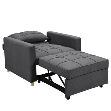 Sarantino Suri 3 - in - 1 Convertible Lounge Chair Bed - Dark Grey - RnR Galore