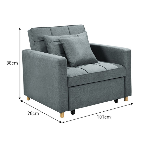Sarantino Suri 3 - in - 1 Convertible Sofa Chair Bed - Airforce Blue - RnR Galore
