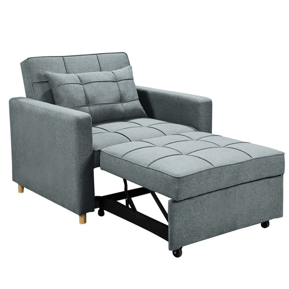 Sarantino Suri 3 - in - 1 Convertible Sofa Chair Bed - Airforce Blue - RnR Galore