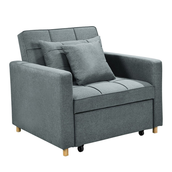Sarantino Suri 3 - in - 1 Convertible Sofa Chair Bed - Airforce Blue - RnR Galore