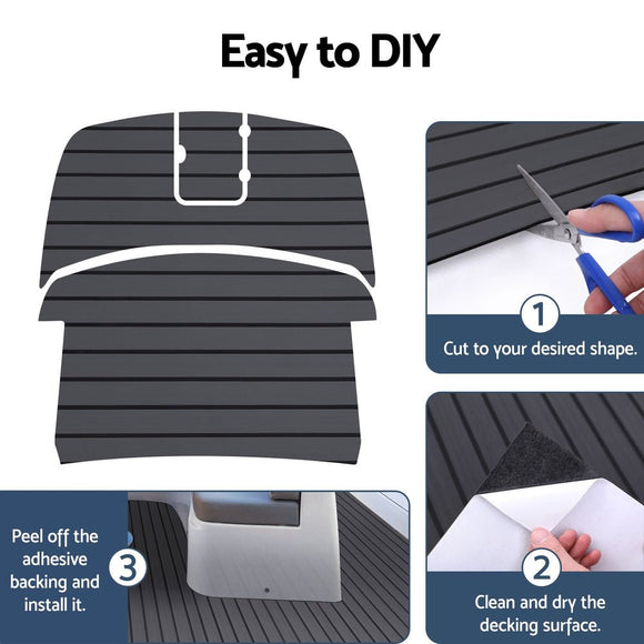 Seamanship EVA Foam Boat Flooring Mat Decking Sheet 240x90x0.6cm Dark Grey Decor - RnR Galore