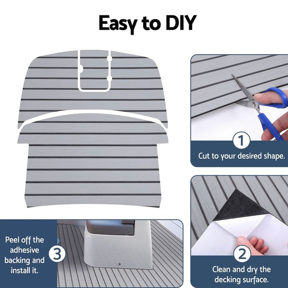 Seamanship EVA Foam Boat Flooring Mat Decking Sheet 240x90x0.6cm Light Grey - RnR Galore