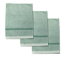Set of 3 Jumbo Cotton Checkered Tea Towels 60 x 90 cm Green - RnR Galore