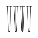 Set of 4 Industrial 3 - Rod Retro Hairpin Table Legs 12mm Steel Bench Desk - 71cm Black - RnR Galore