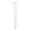 Set of 4 Industrial 3 - Rod Retro Hairpin Table Legs 12mm Steel Bench Desk - 71cm White - RnR Galore