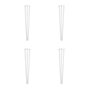 Set of 4 Industrial 3 - Rod Retro Hairpin Table Legs 12mm Steel Bench Desk - 71cm White - RnR Galore