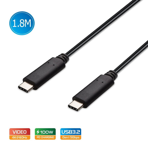 Simplecom CA519 USB - C to USB - C Cable USB 3.2 Gen1 5A 100W PD 4K@60Hz 1.8M - RnR Galore