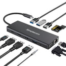 Simplecom CHN612 USB - C 12 - in - 1 Multiport Docking Station Dual HDMI + VGA Triple Display Gigabit LAN - RnR Galore