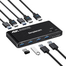 Simplecom KM420 2 - Port HDMI KVM Switch HDMI 2.0 4K@60Hz 4 - Port USB 3.0 Hub 5Gbps - RnR Galore