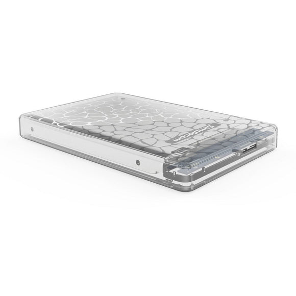 Simplecom SE101 Compact Tool - Free 2.5'' SATA to USB 3.0 HDD/SSD Enclosure Transparent Clear - RnR Galore