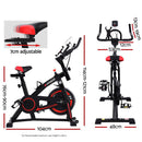 Spin Exercise Bike Flywheel Fitness Commercial Home Workout Gym Machine Bonus Phone Holder Black - RnR Galore
