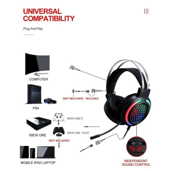 T - Wolf TF400 4 - pcs Rainbow Keyboard/Mouse/Headphone/Mouse Pad Kit Set - RnR Galore