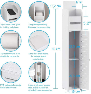 Toilet Paper Roll Holder for Bathroom (White, 80 cm) - RnR Galore