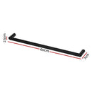 Towel Rail Rack Holder Single 600mm Wall Mounted Stainless Steel Black - RnR Galore
