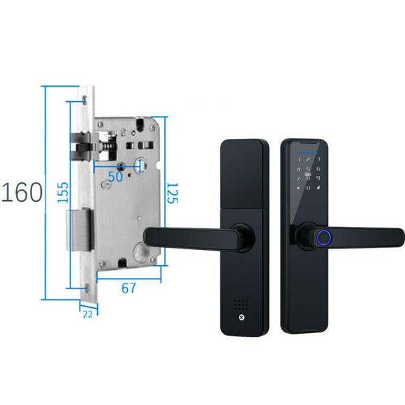 Tuya Home WIFI Smart Door Lock Biometric Fingerprint Smart Card Password Key USB - RnR Galore