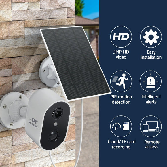 UL - tech 1080P Wireless Security IP Camera Rechargeable Outdoor CCTV Solar Panel - RnR Galore