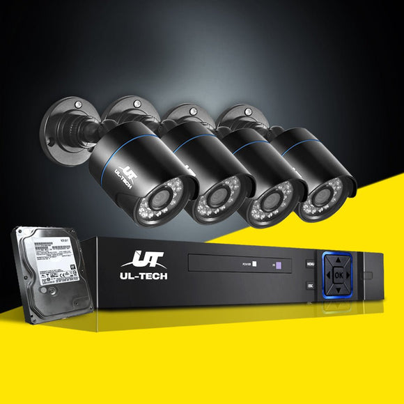 UL - tech CCTV Security System 4CH DVR 4 Cameras 4TB Hard Drive - RnR Galore
