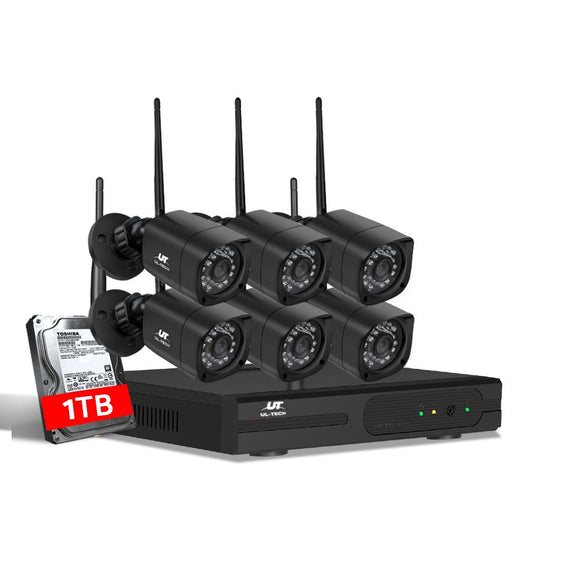 UL - tech CCTV Wireless Security Camera System 8CH Home Outdoor WIFI 6 Square Cameras Kit 1TB - RnR Galore